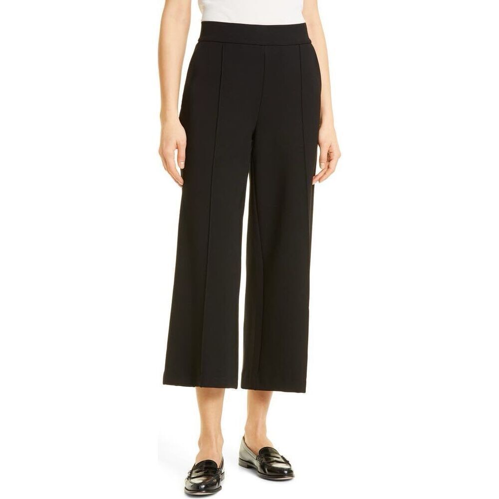 NWT Masai Copenhagen Womens Pintuck Piana Pleat Pull-On Crop Pants Black Sz 2XL